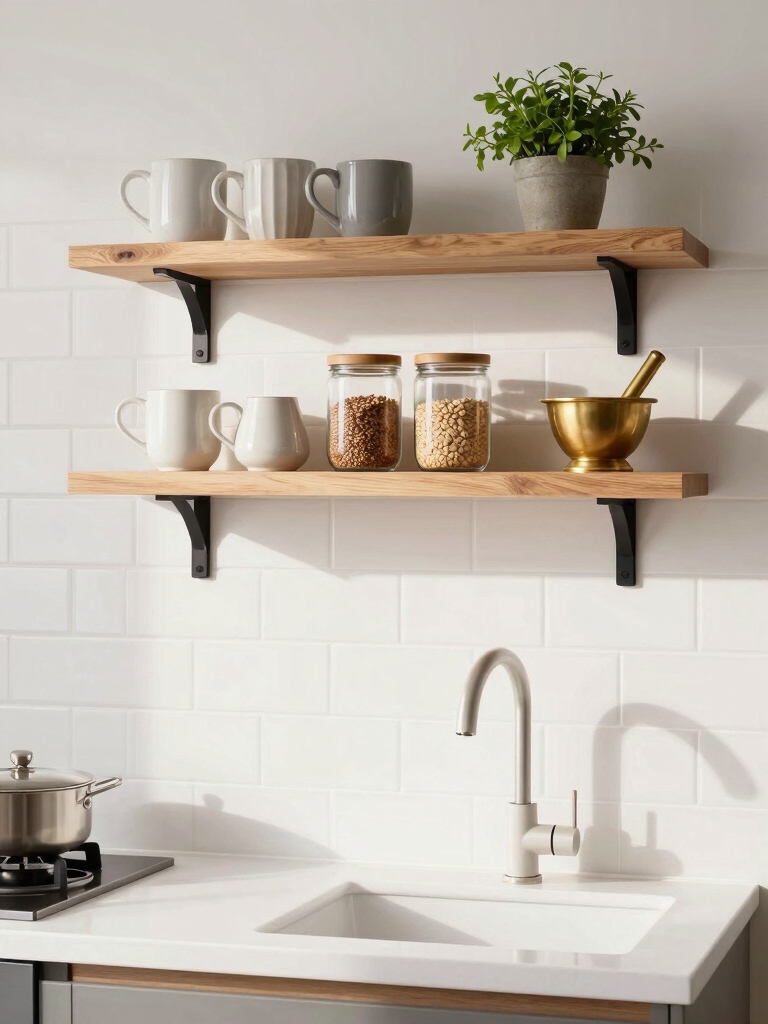slim vintage floating shelves