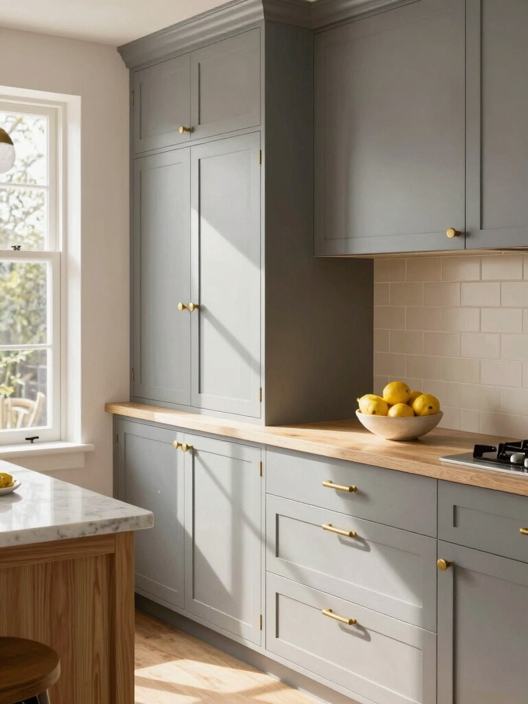 soft gray matte brass warmth