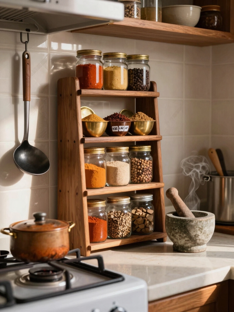 spices organized within reach