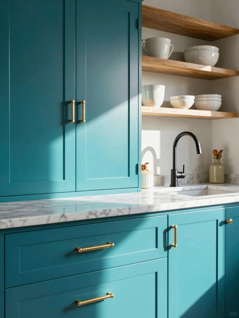 teal selection guided by light