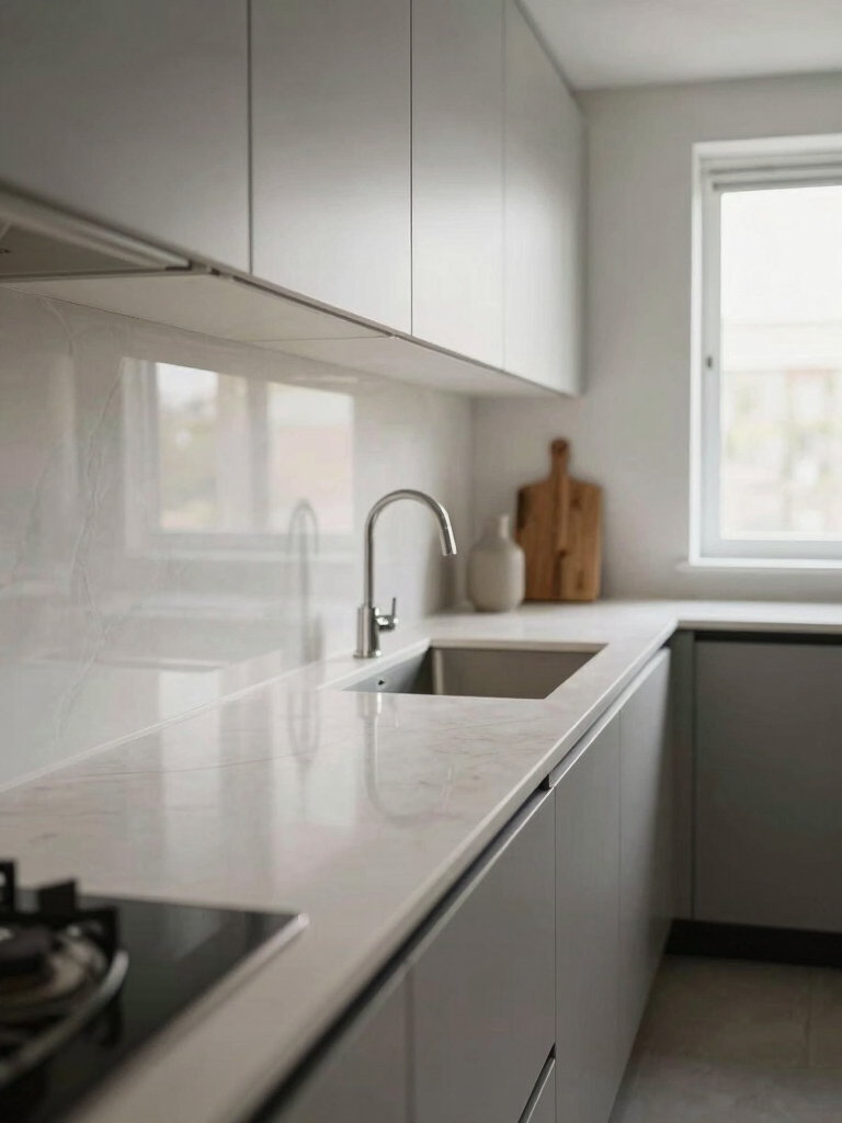 unbroken countertops visually enlarge space