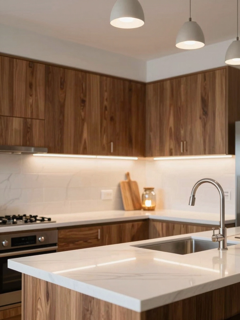 warm functional under cabinet lighting