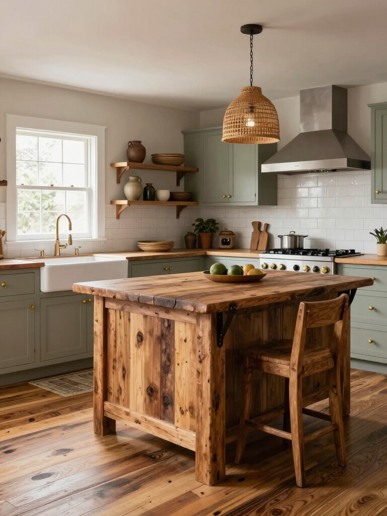 warm reclaimed wood contrast