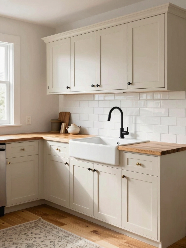 warm retro cabinets organized