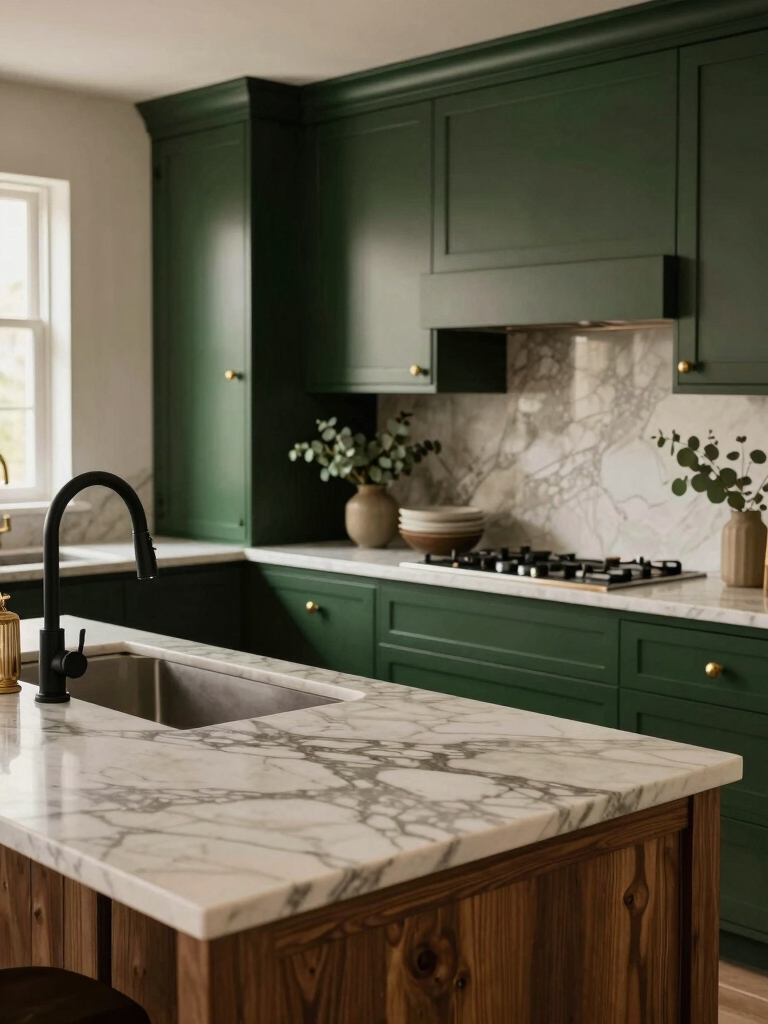 warm veined honed wooden counters