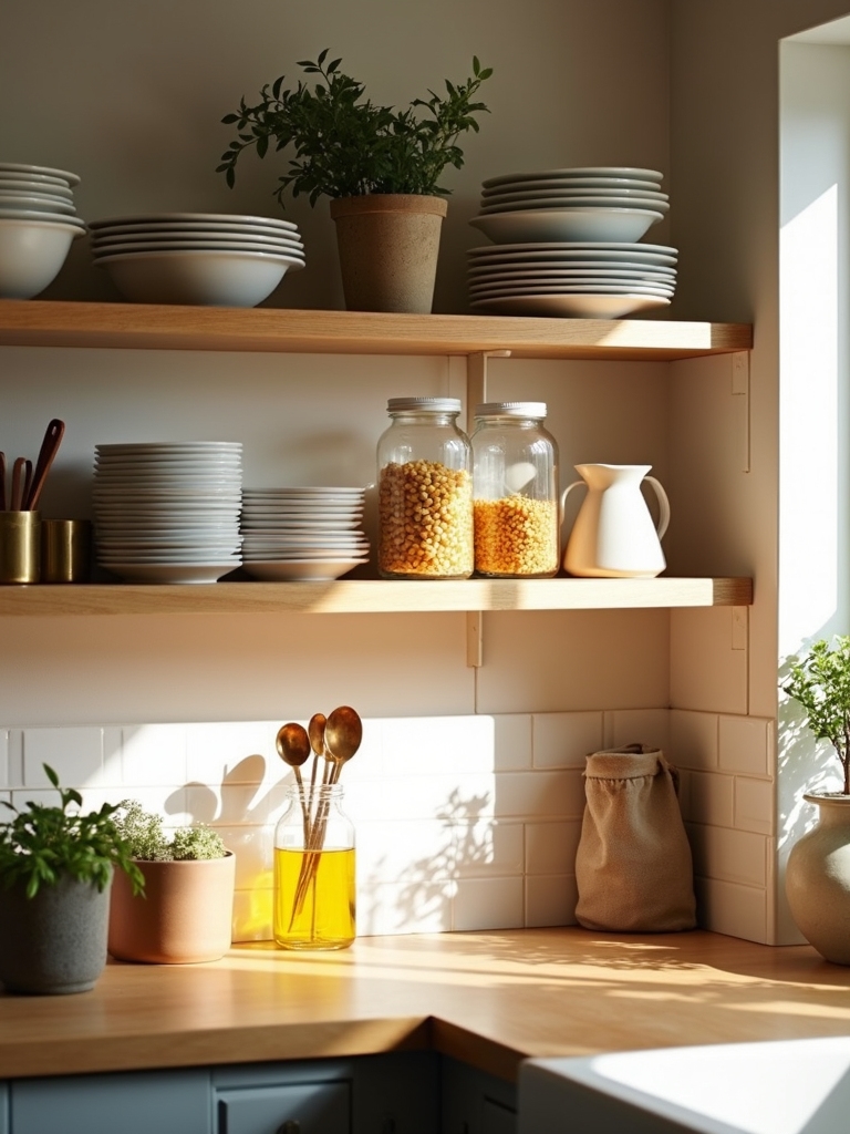 airy curated pantry displays