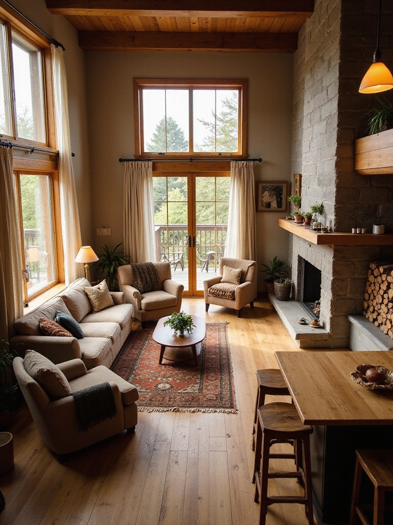 arrange seating around fireplace