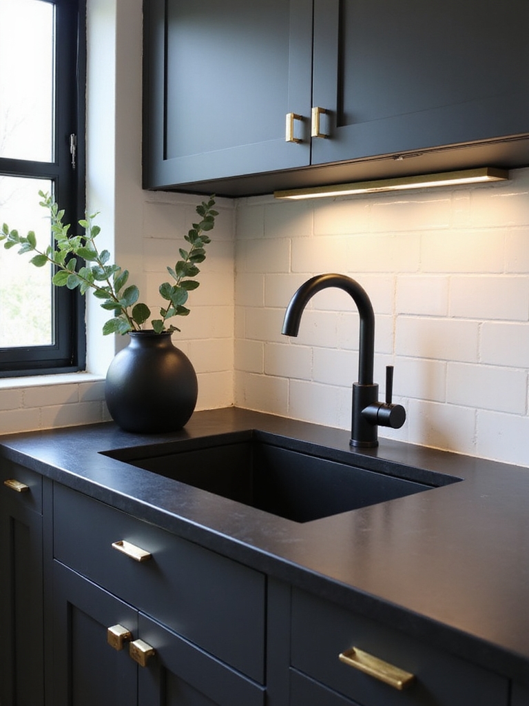black countertops light dependent high maintenance