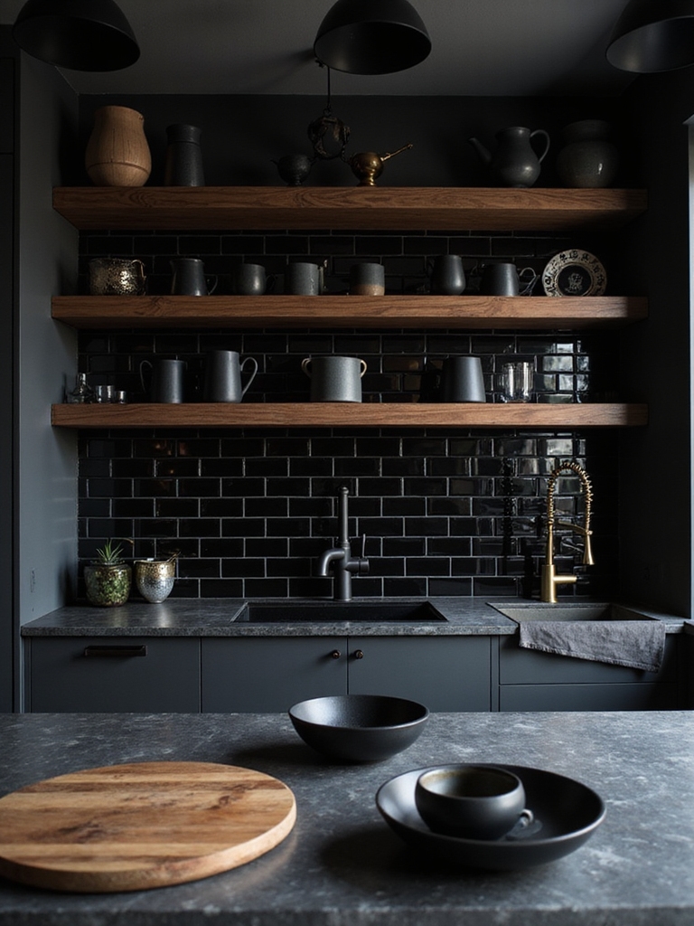 bold black kitchen accents