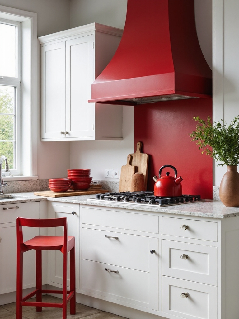 bold red kitchen accents