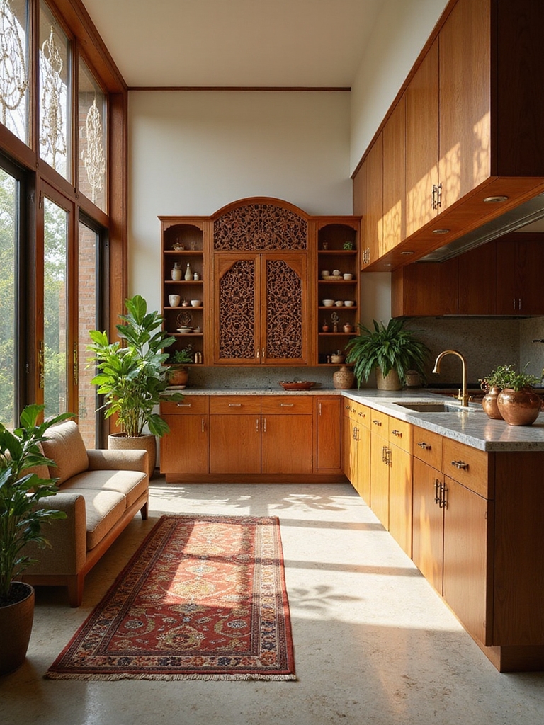 breathable carved jaali room divider