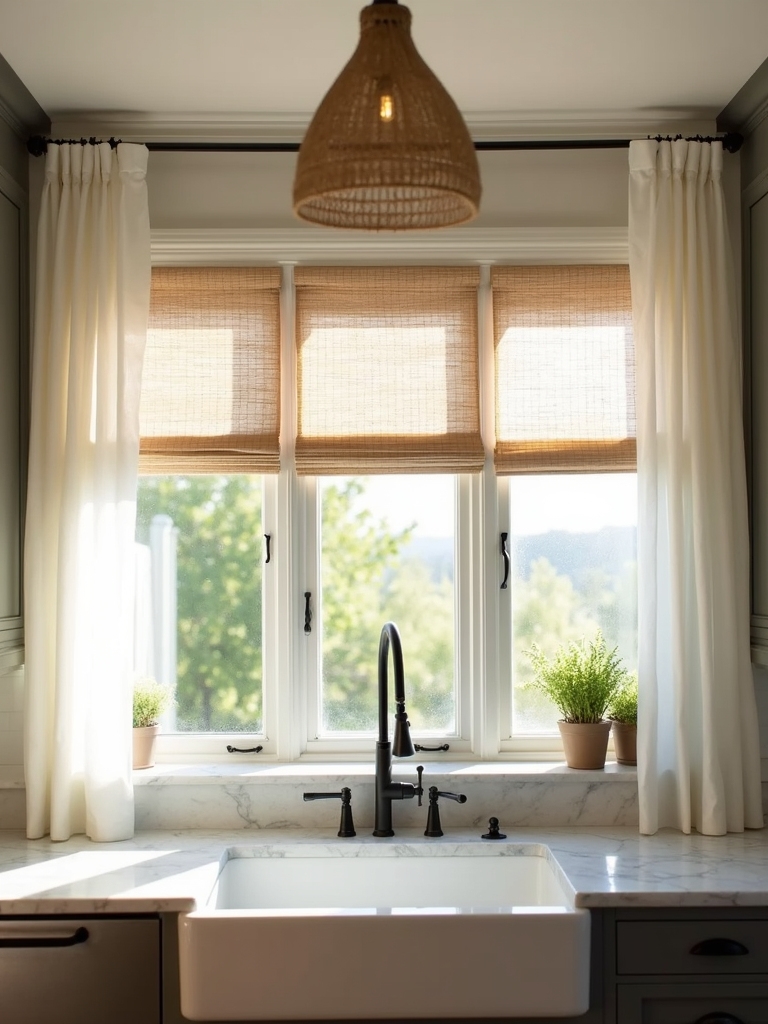 brightening farmhouse kitchen window treatments