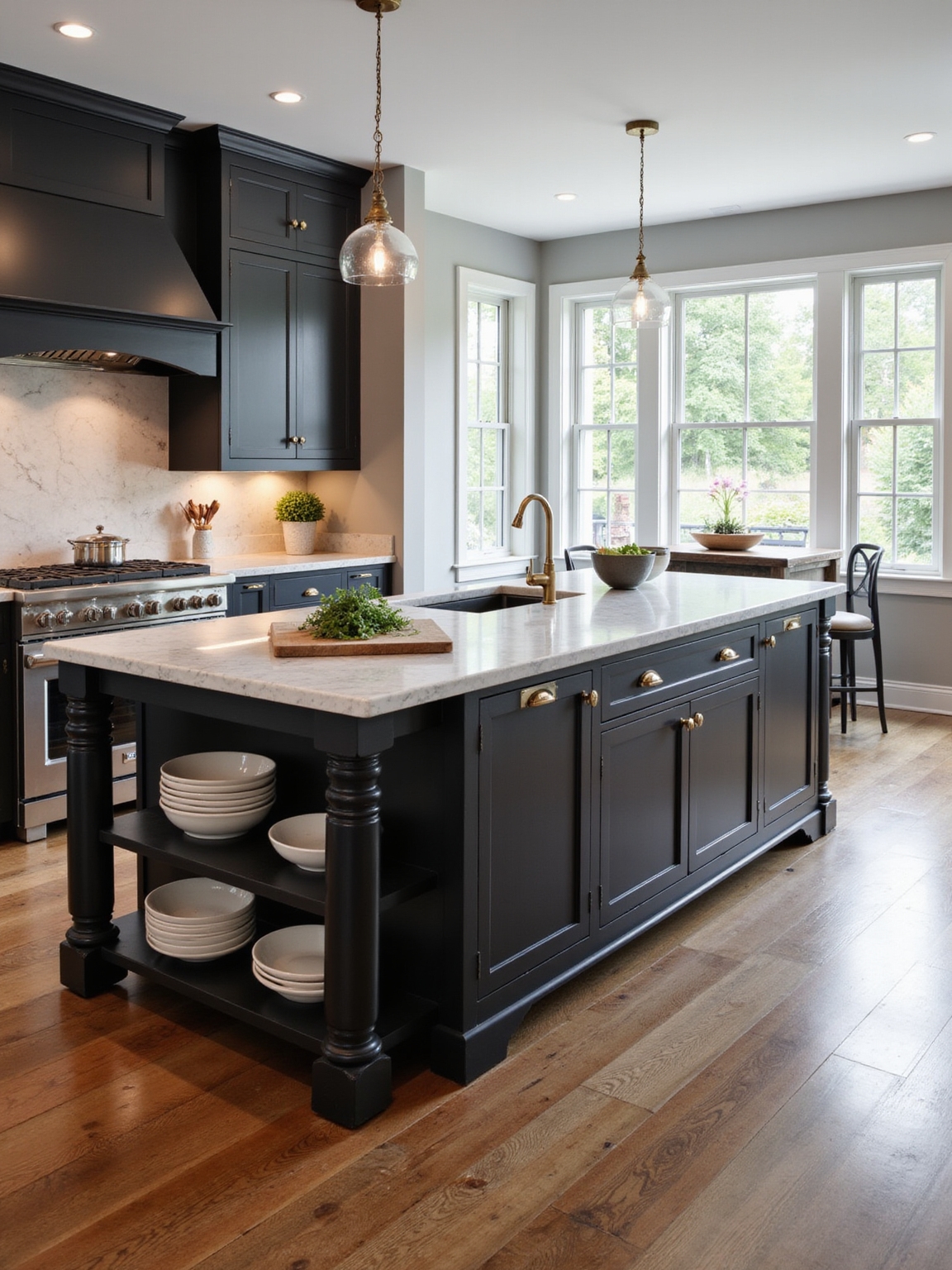 butler style prep island with sink