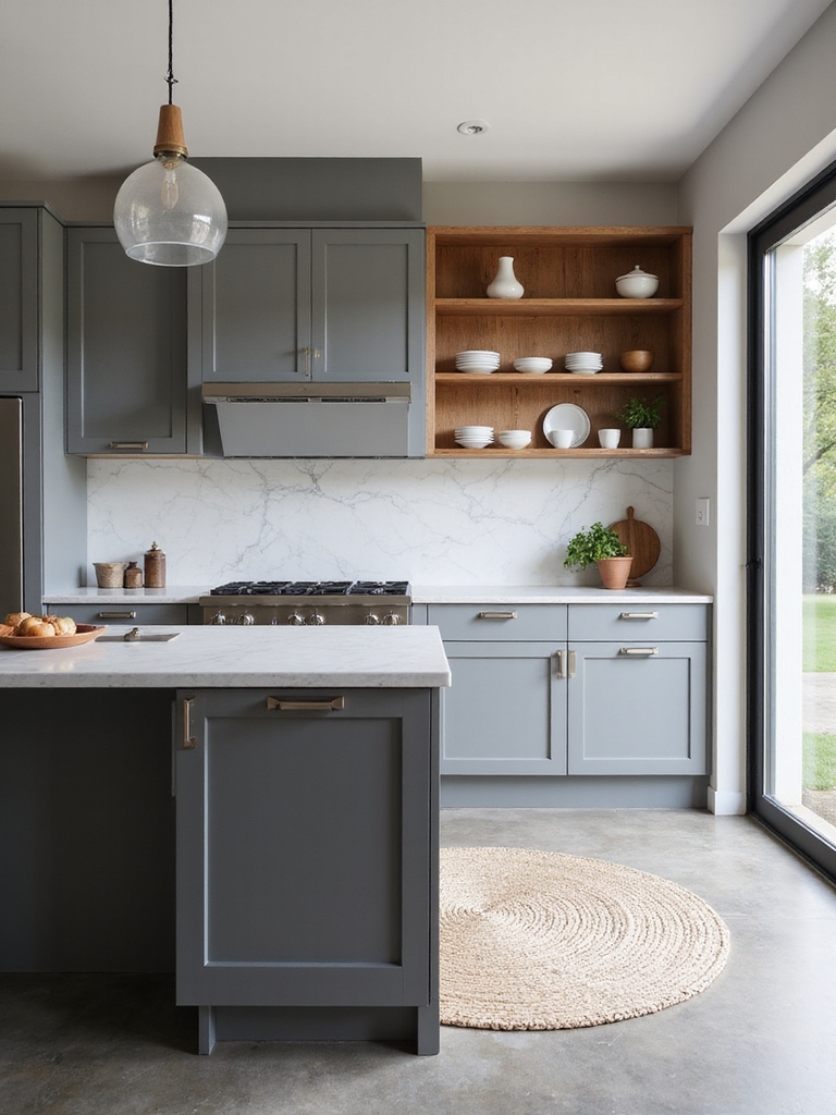 calm layered versatile grey kitchens