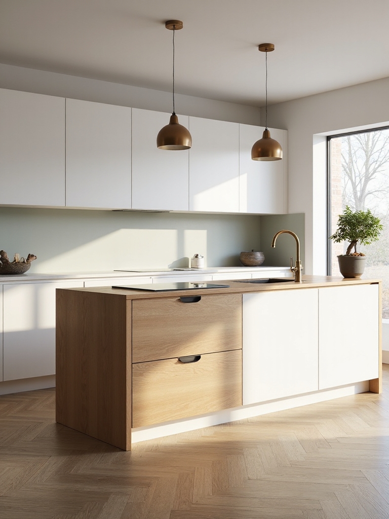 chunky wooden multifunctional island