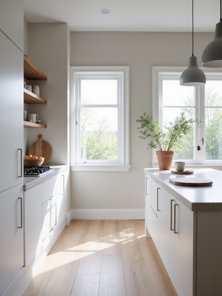 clear counters visible wooden accents