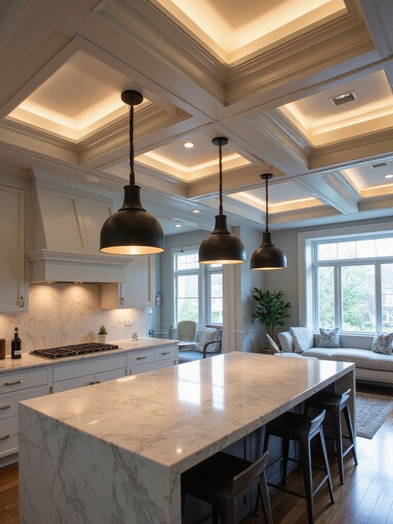 coffered ceiling led integration