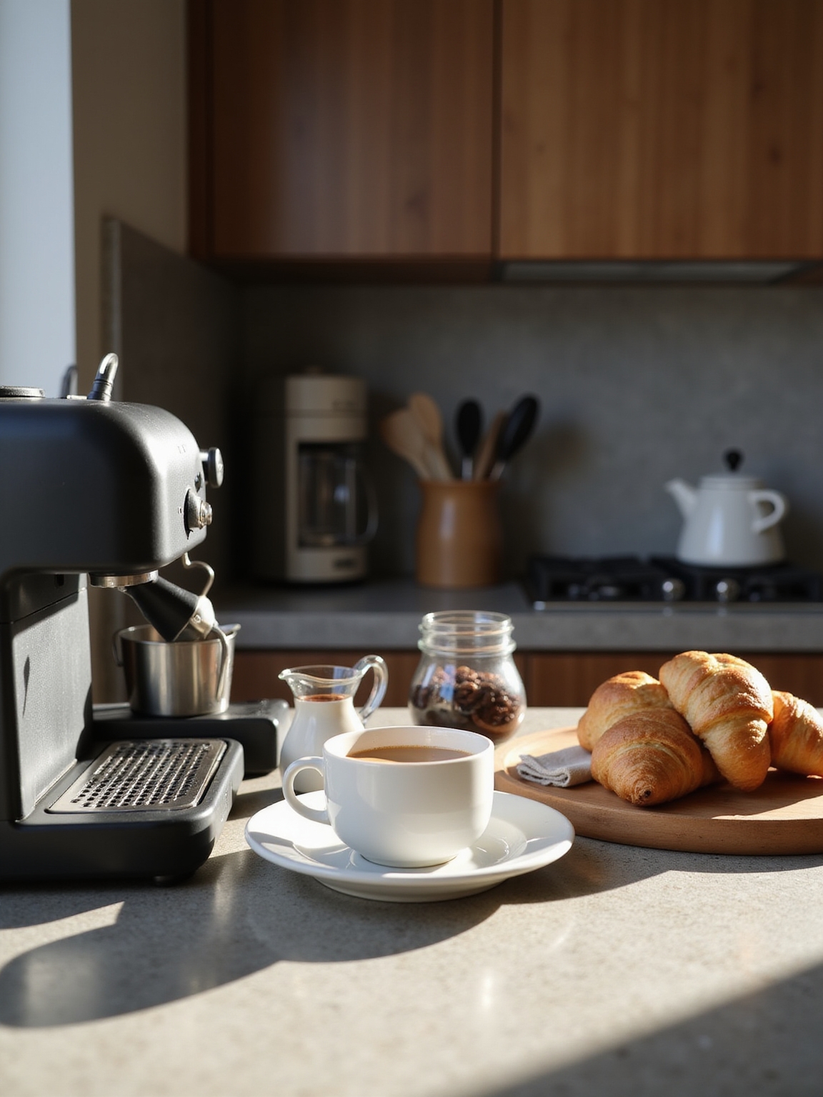 compact lighted countertop coffee zone