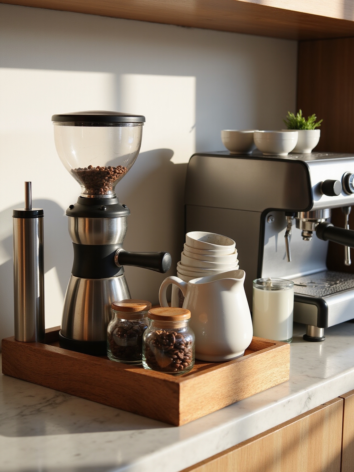 cozy compact countertop coffee station