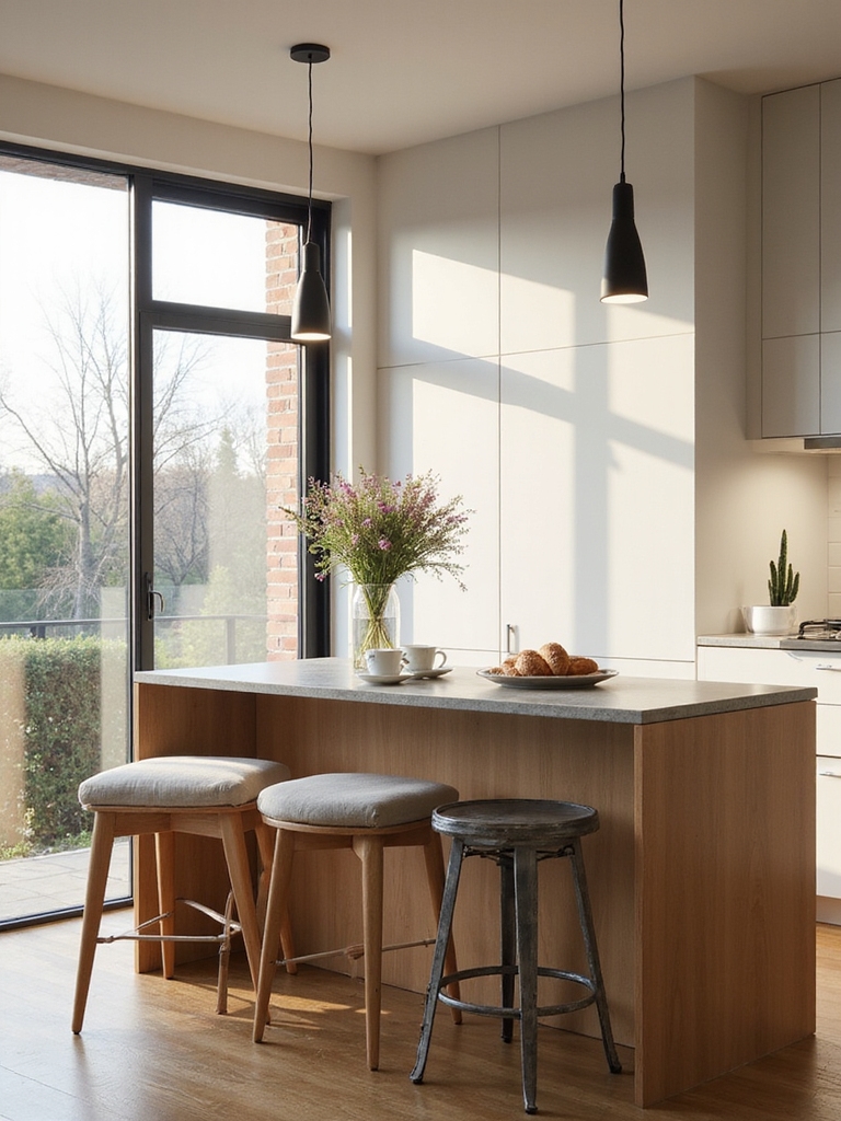cozy elevated counter with multifunctional features