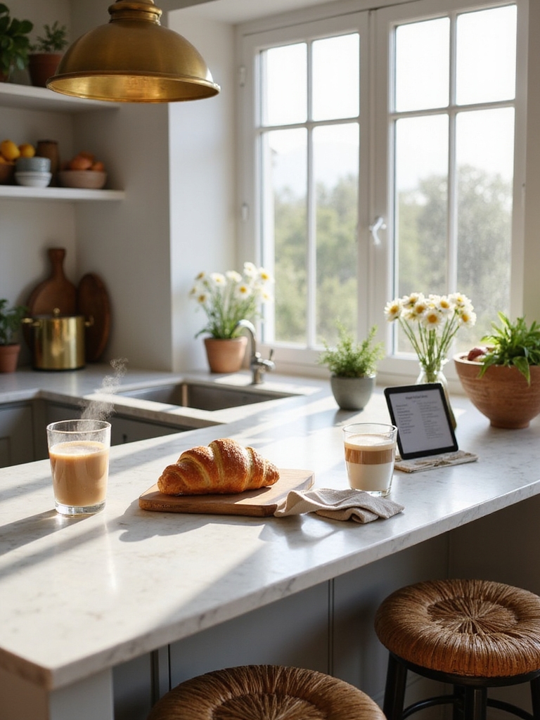 cozy functional morning counter
