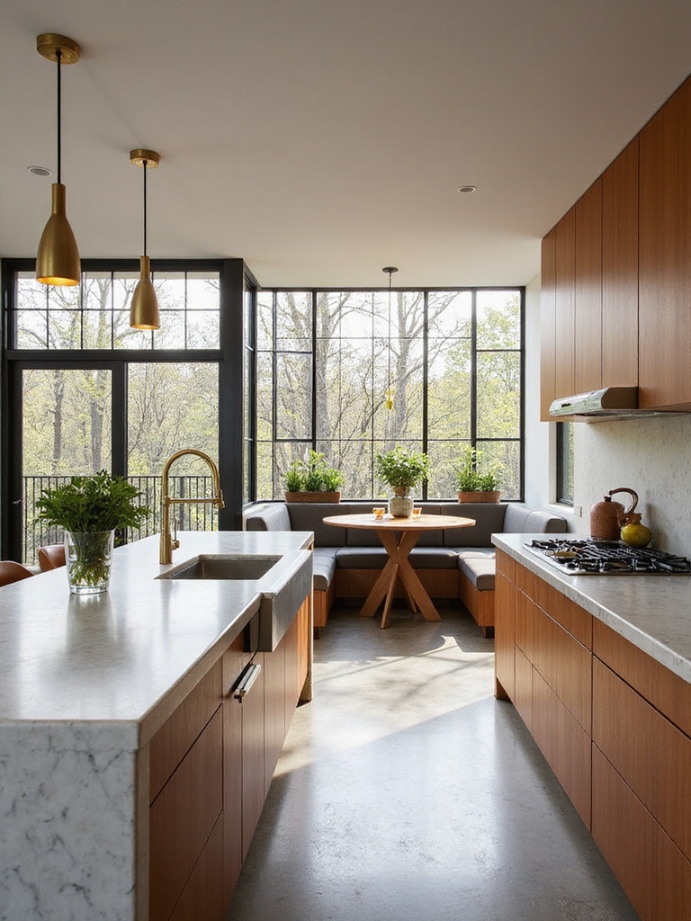 cozy functional social kitchen