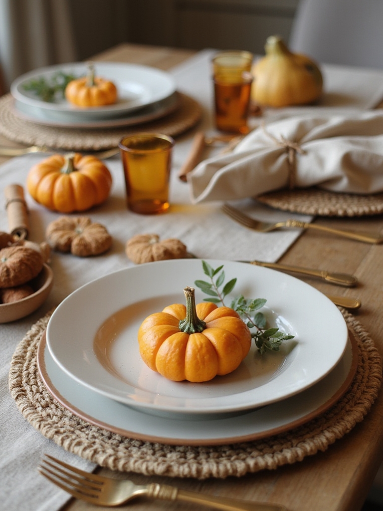 cozy natural textured fall table