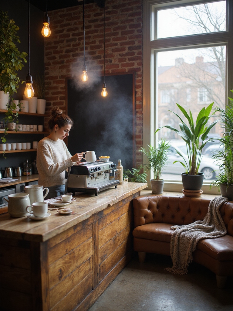 cozy open kitchen cafe touches