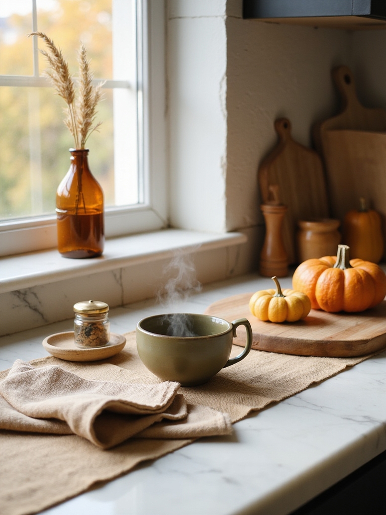 cozy wooden tray vignette