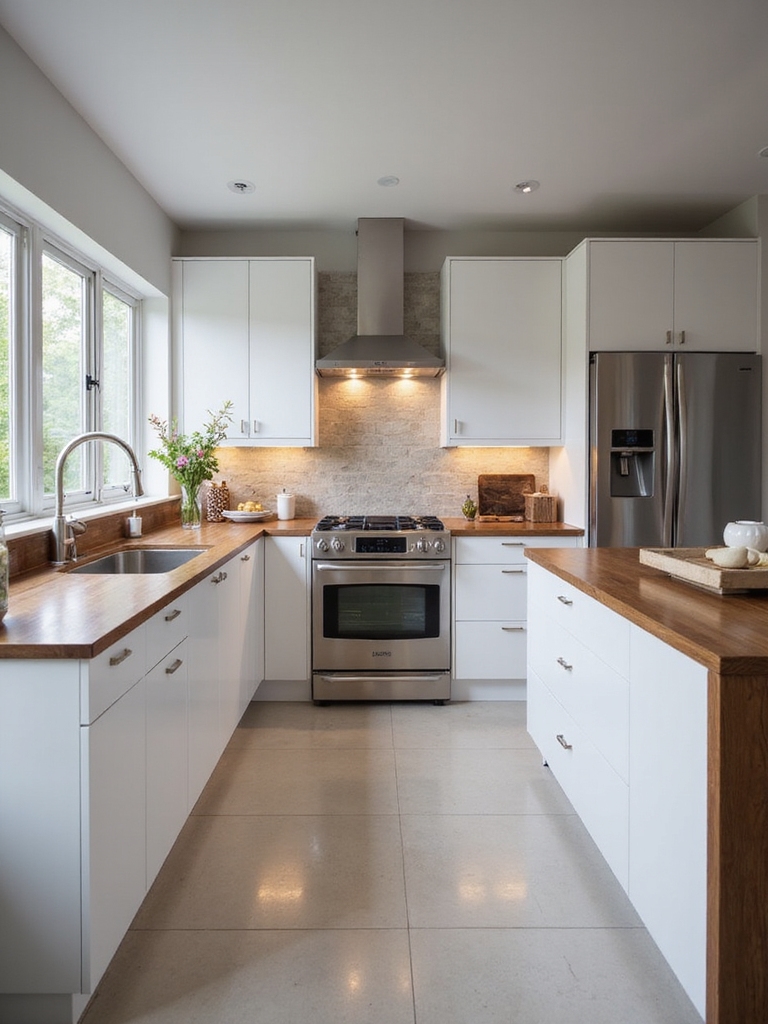 efficient u shaped kitchen workflow