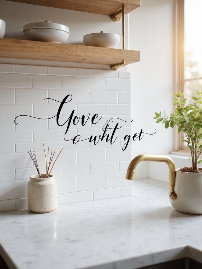 elegant script warms tile