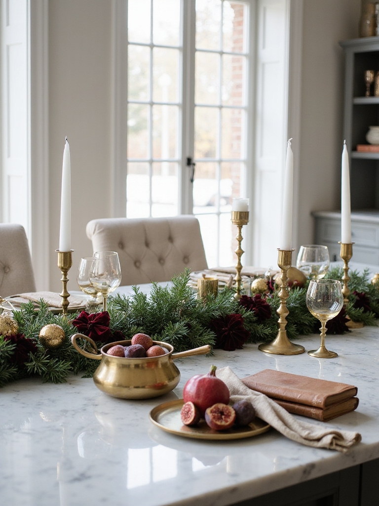 emerald brass cream holiday textures