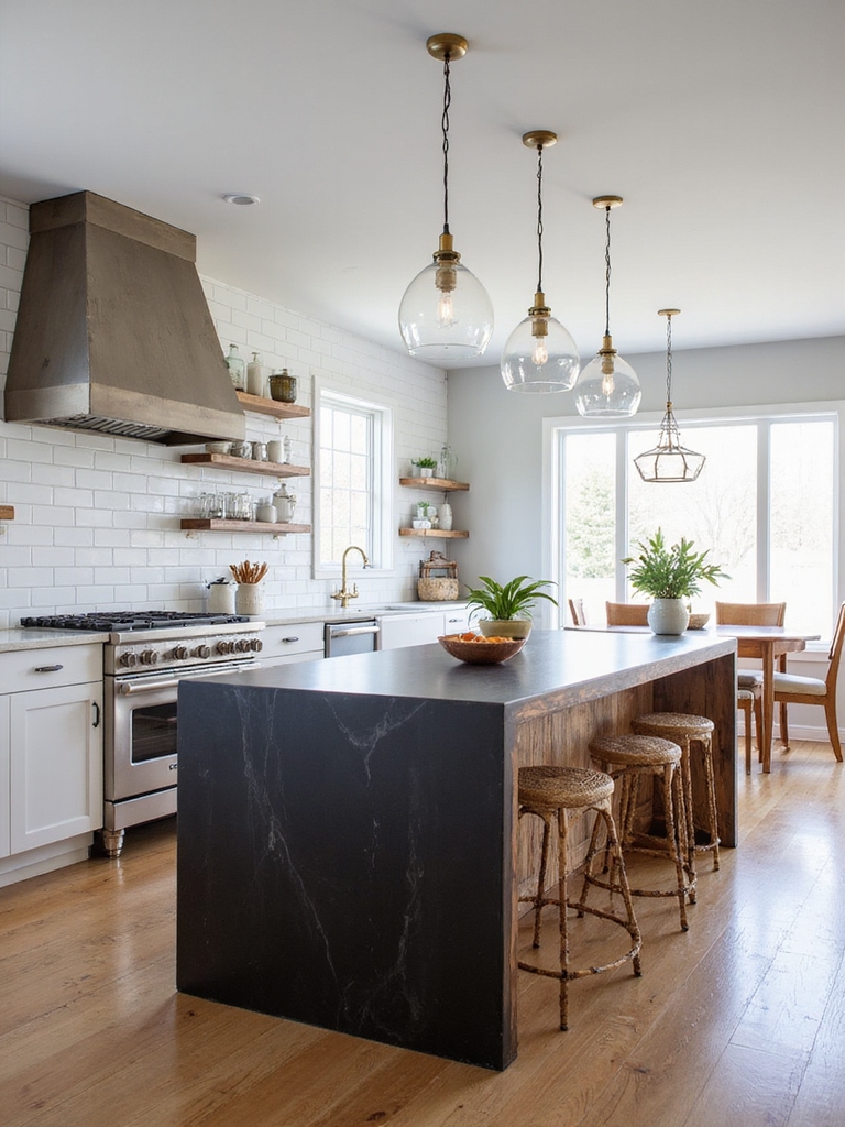 flow focused modern farmhouse kitchen