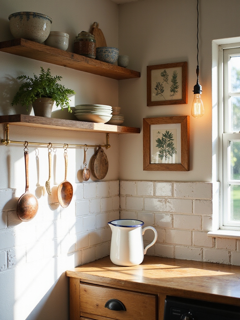 framed rustic functional kitchen decor