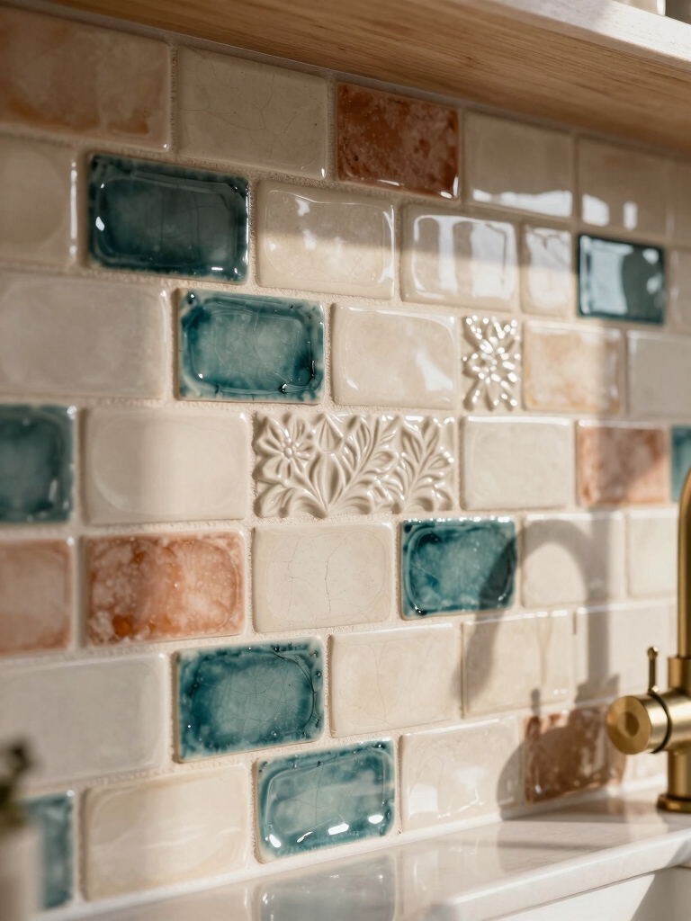 handcrafted textured artisan tilebacksplash