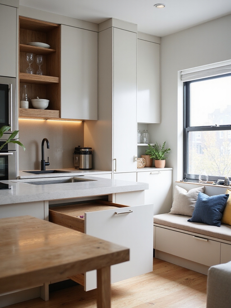 hidden storage with cabinetry