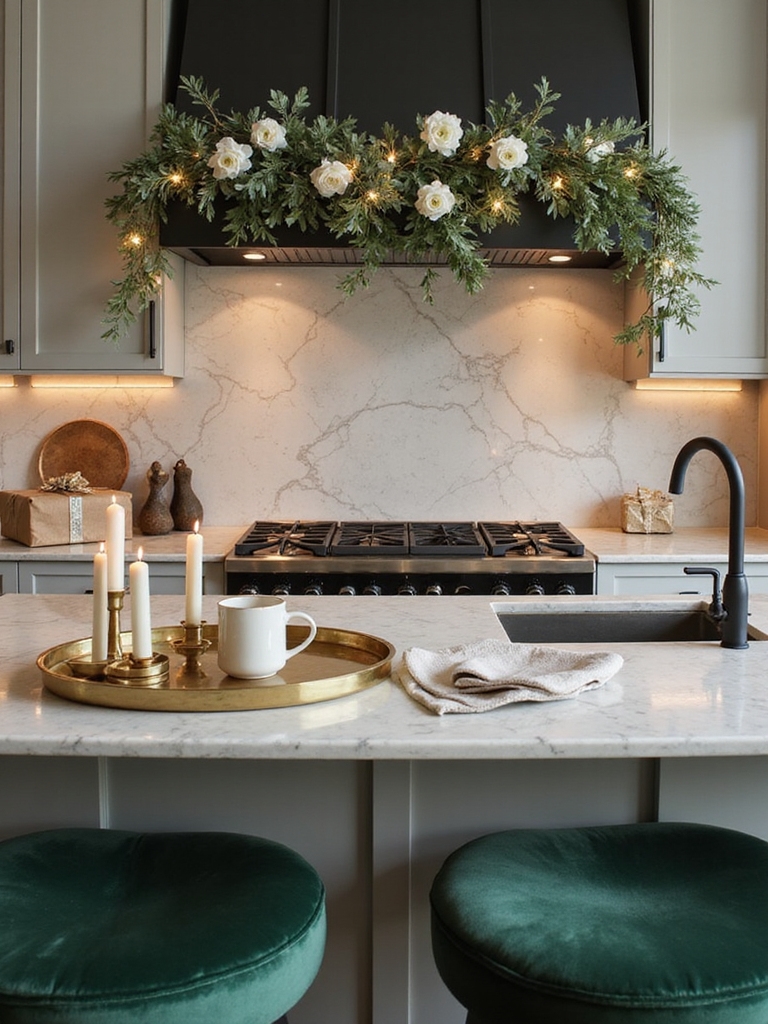 honed marble brass wood