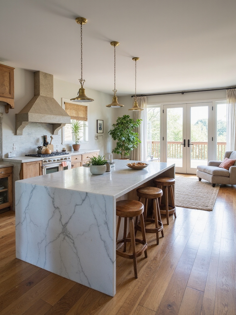 island anchors open kitchen