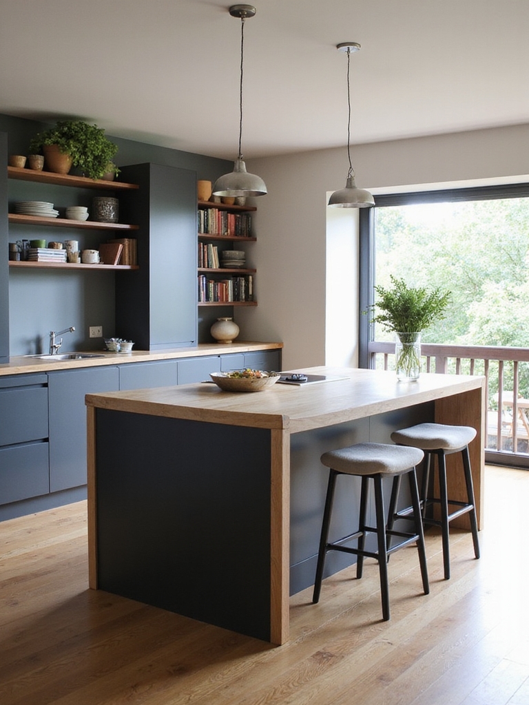 island workspace with seating