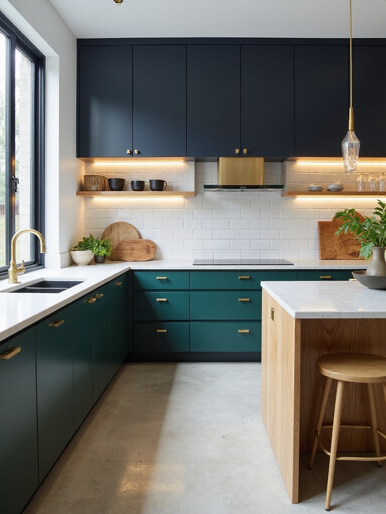 jewel tones meet warm wood