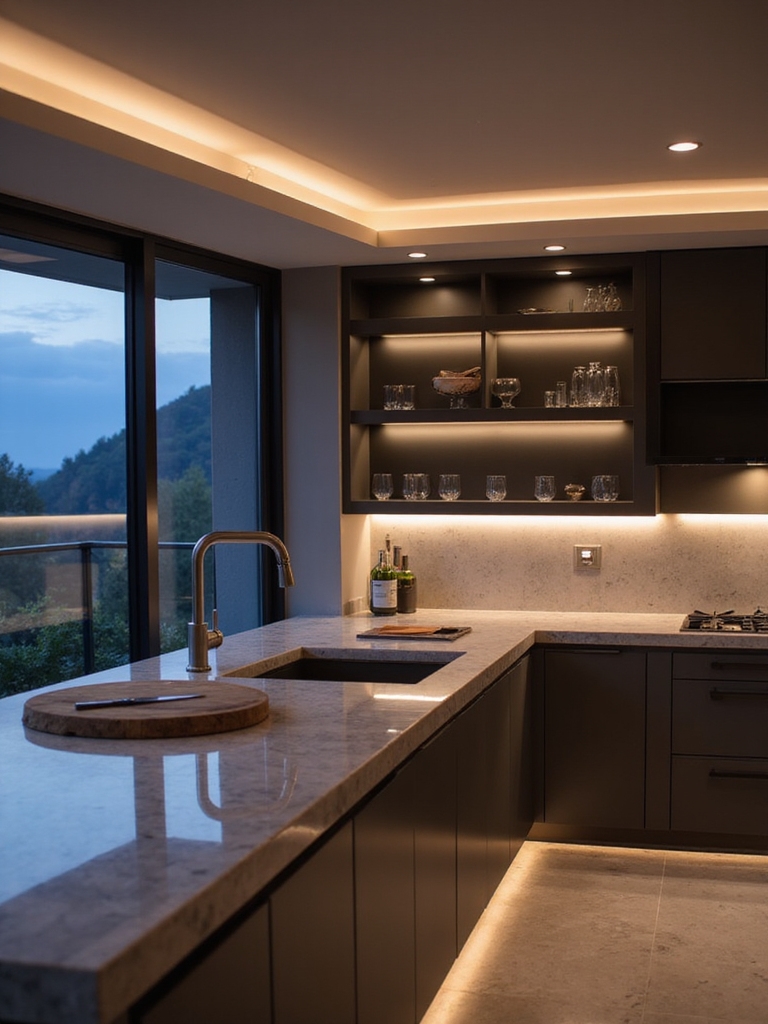 layered smart kitchen lighting