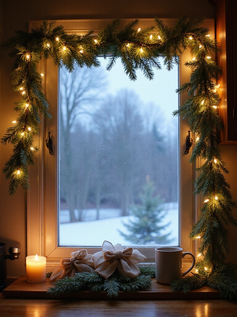lightweight adjustable festive window garlands