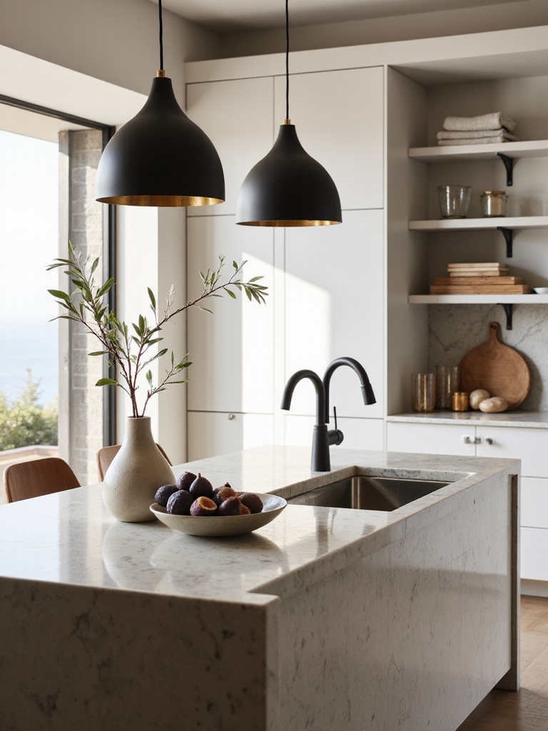 luxury designer kitchen island decor
