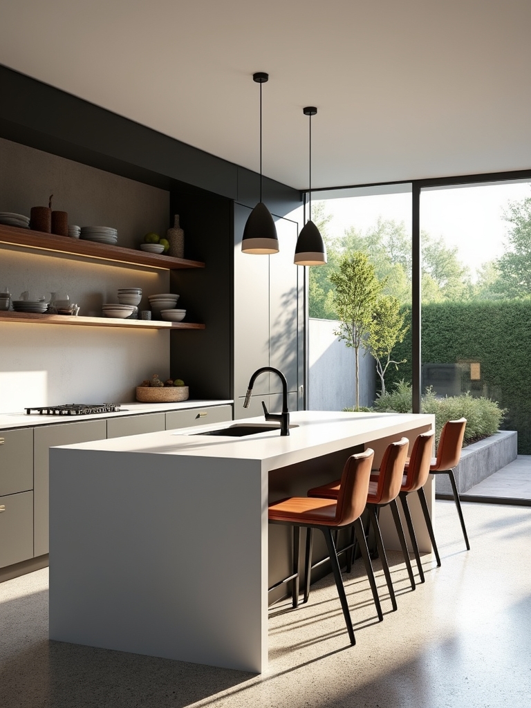 matte modern warm curated kitchen