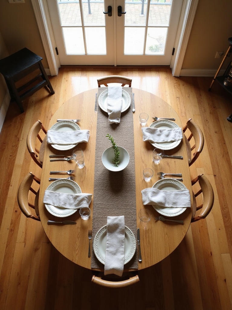 modest warm wood table