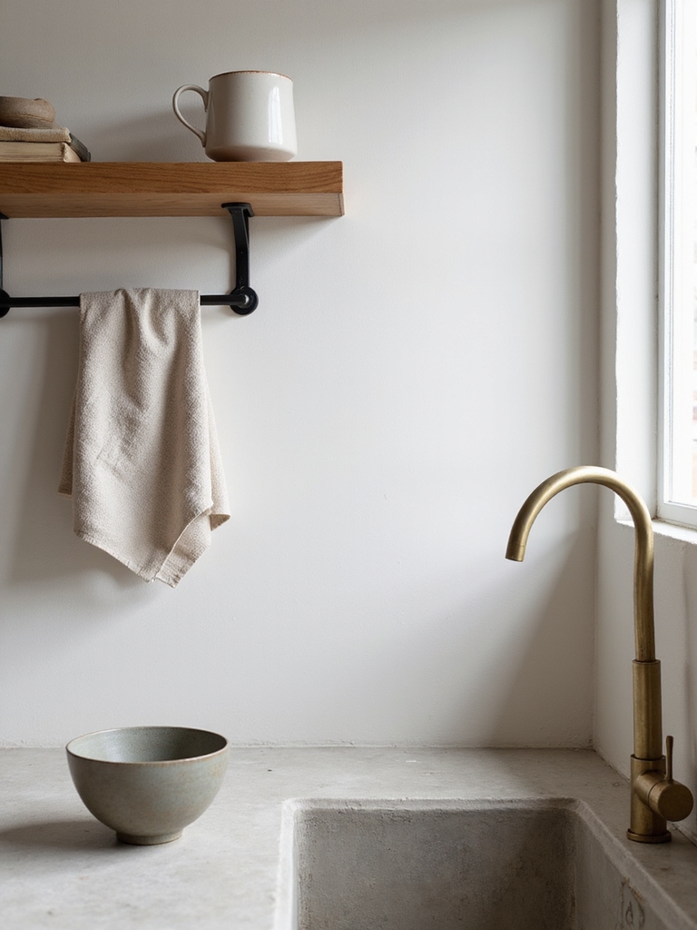 muted tactile materials handcrafted warmth