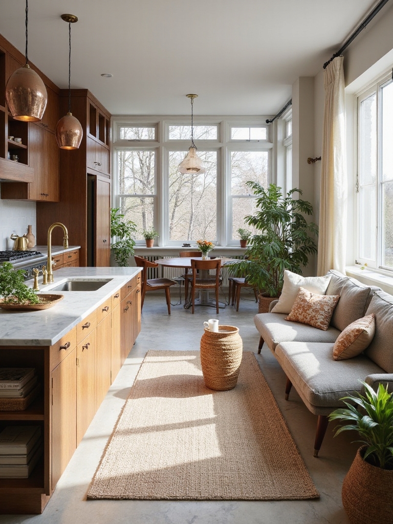 open concept kitchen living combo