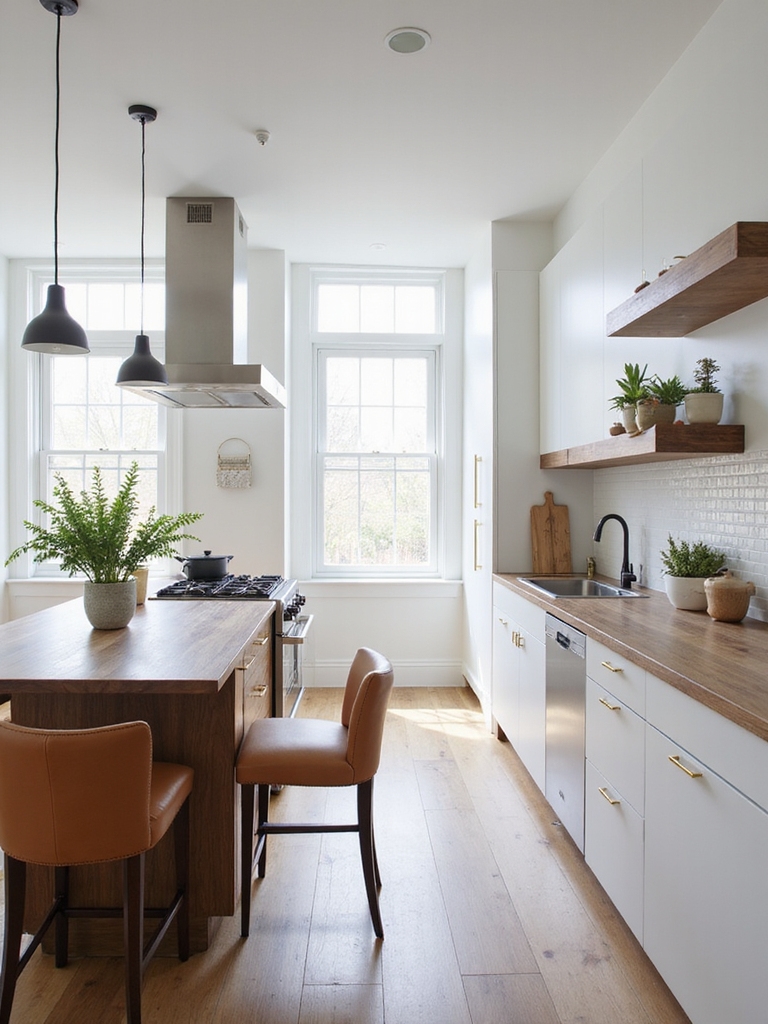 open galley kitchen expands space