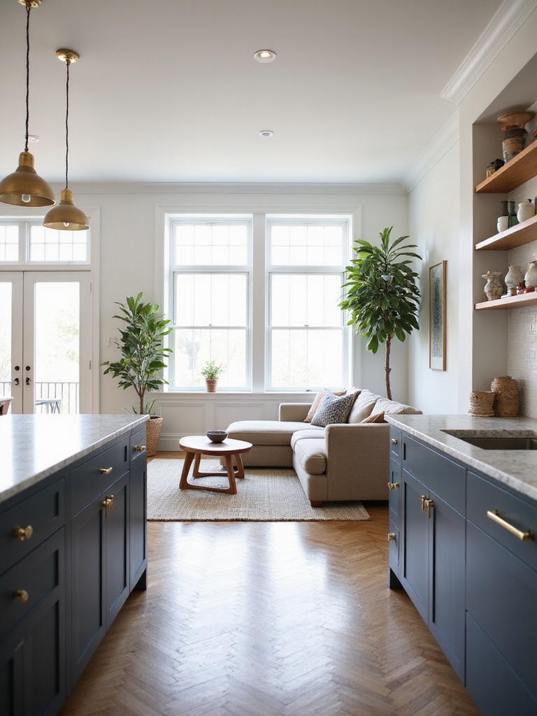 open plan kitchen living layouts