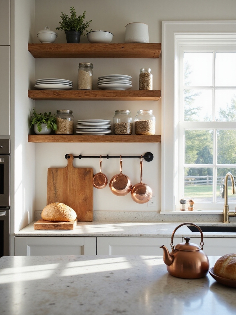 open shelves require tidy upkeep